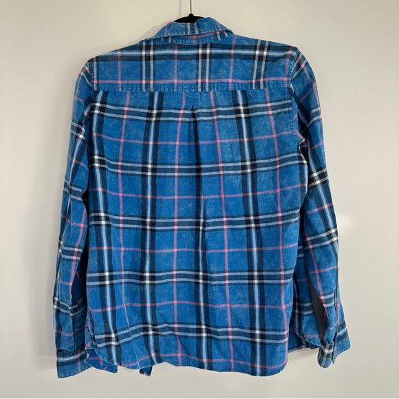 American Eagle Outfitters Blue and Pink Plaid Flannel Size Small - Picture 4 of 6